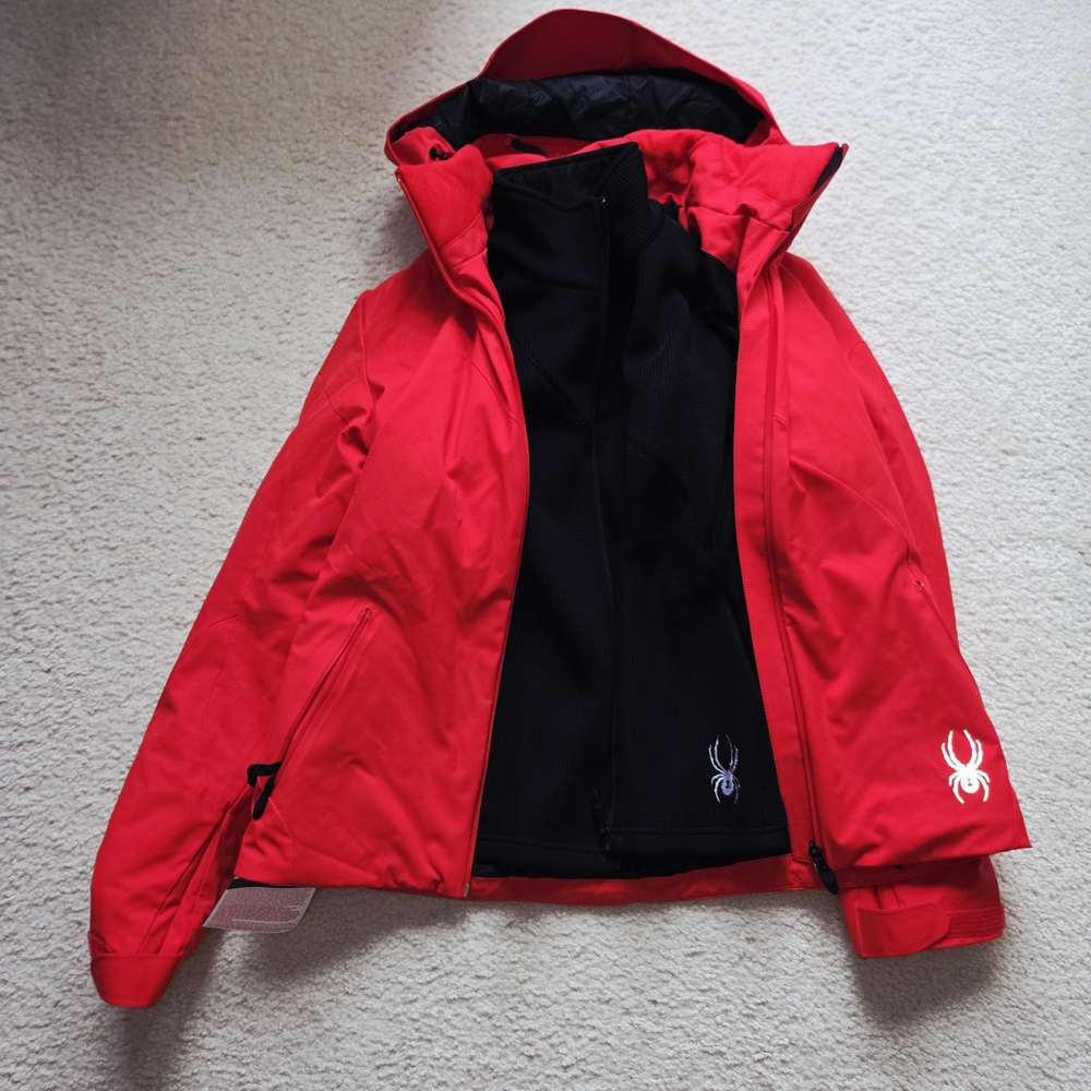 Spyder Cherry Red Ski Jacket with Black Inner Layer